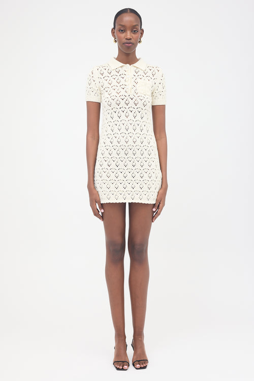 Celine Pointelle Knit Polo Dress