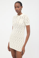Celine Pointelle Knit Polo Dress