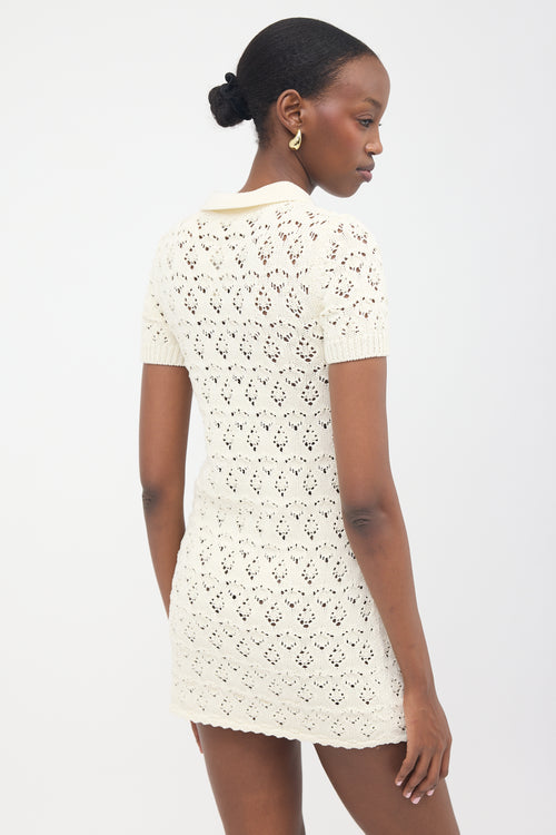 Celine Pointelle Knit Polo Dress