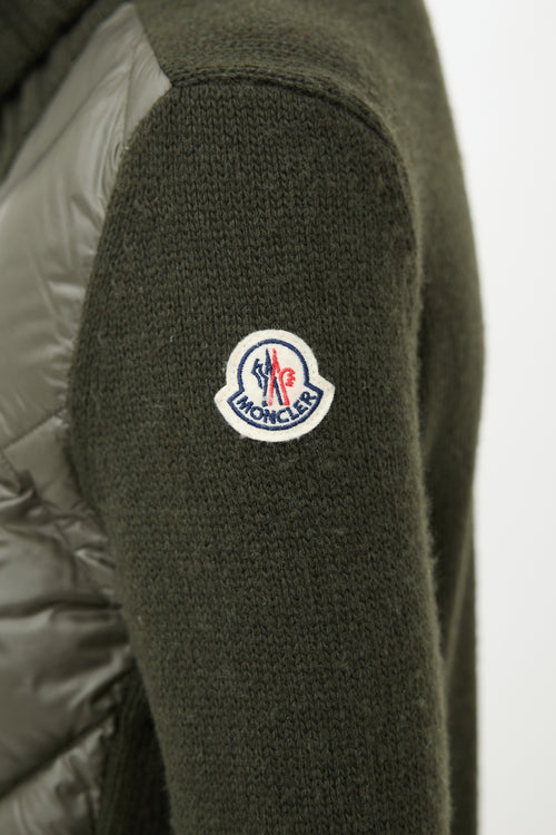 Moncler Wool Puffer Zip Cardigan
