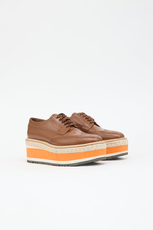 Prada Leather Re-Edition Wingtip Loafer