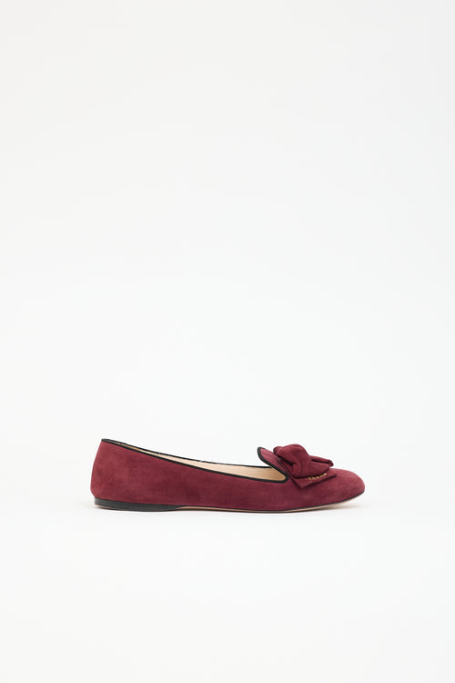 Prada Suede Bow Flat