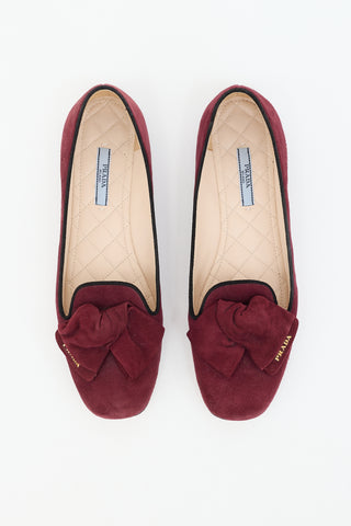 Prada Suede Bow Flat