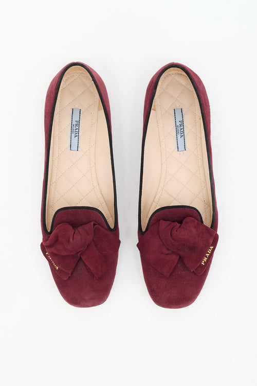 Prada Suede Bow Flat