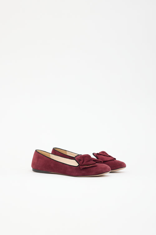Prada Suede Bow Flat