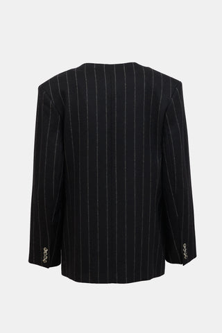 Anine Bing Wool Pinstripe Blazer