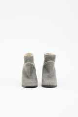 Chanel Suede Shearling CC Ankle Boot