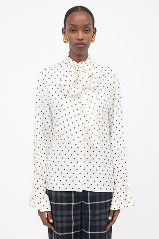 Loewe Silk Satin Polka Dot Blouse