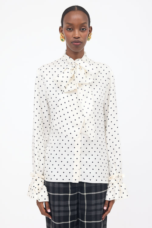Loewe Silk Satin Polka Dot Blouse