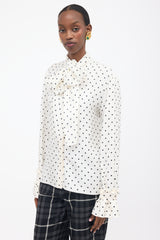 Loewe Silk Satin Polka Dot Blouse