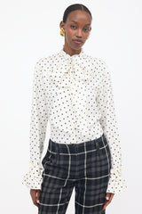 Loewe Silk Satin Polka Dot Blouse
