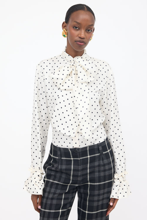 Loewe Silk Satin Polka Dot Blouse