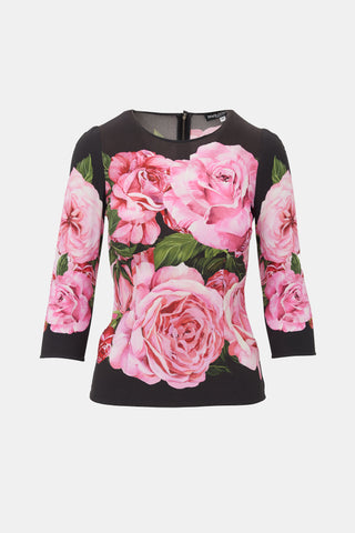 Dolce & Gabbana Crepe Floral Top
