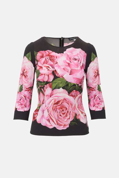 Dolce & Gabbana Crepe Floral Top