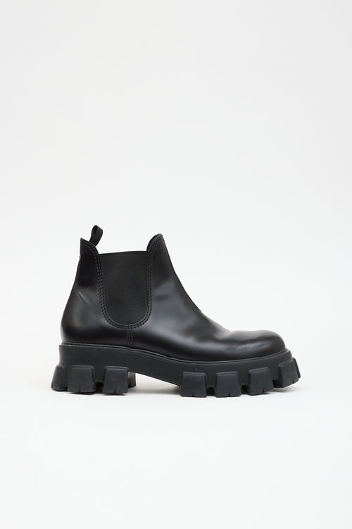 Prada Leather Monolith Chelsea Boot