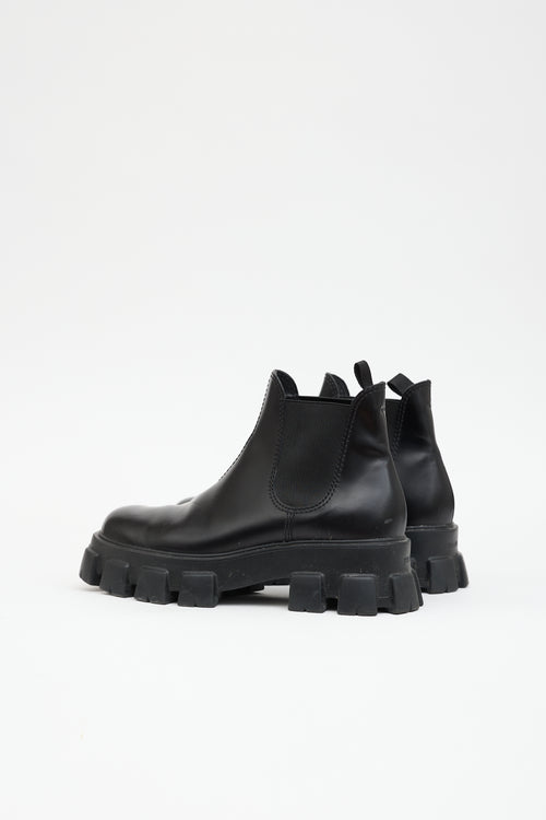 Prada Leather Monolith Chelsea Boot