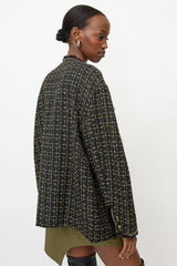 R13 Slouch Tweed Embellished Jacket