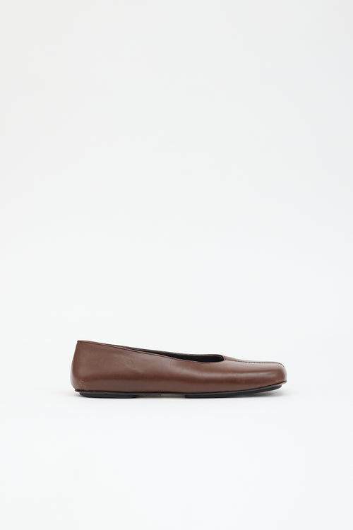 Max Mara Leather Square Toe  Flat