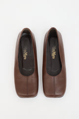 Max Mara Leather Square Toe  Flat