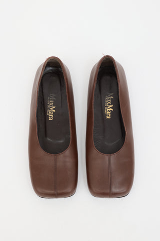 Max Mara Leather Square Toe  Flat