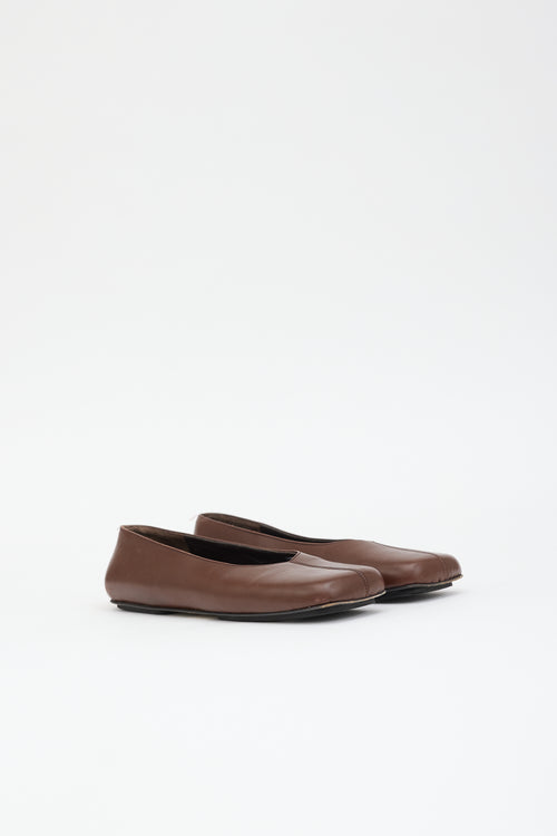 Max Mara Leather Square Toe  Flat