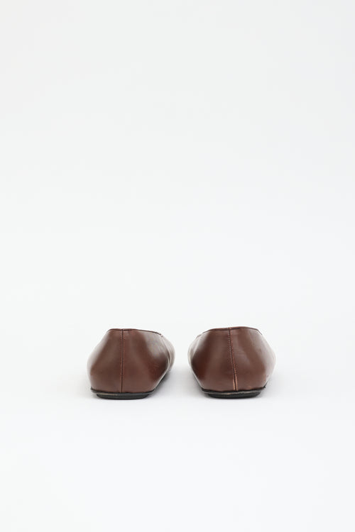 Max Mara Leather Square Toe  Flat