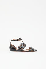 Alaïa Patent Laser Cut Sandal