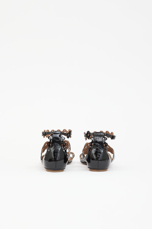 Alaïa Patent Laser Cut Sandal