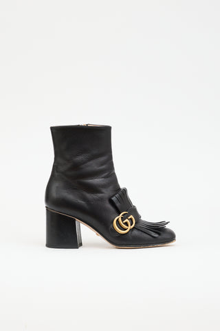Gucci Leather GG Marmont Ankle Boot