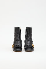 Gucci Leather GG Marmont Ankle Boot