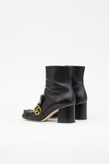 Gucci Leather GG Marmont Ankle Boot