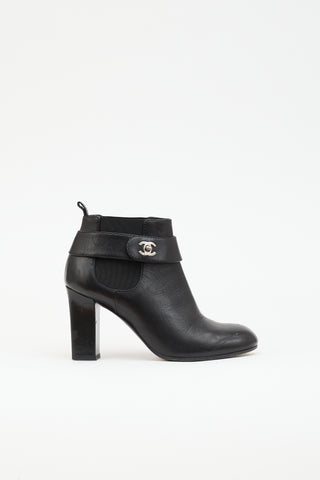 Chanel Leather CC Chelsea  Boot