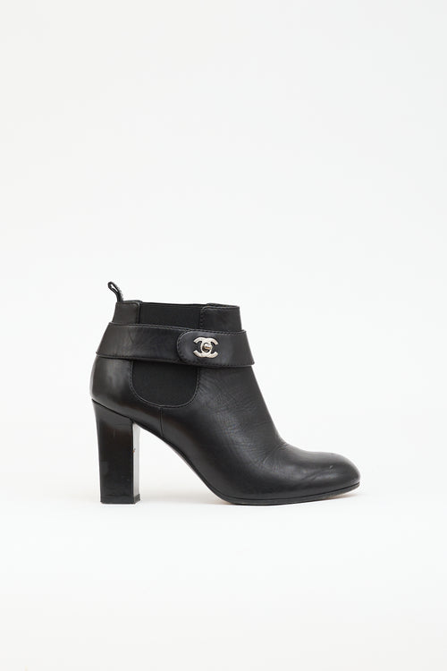 Chanel Leather CC Chelsea  Boot