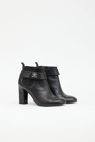 Chanel Leather CC Chelsea  Boot