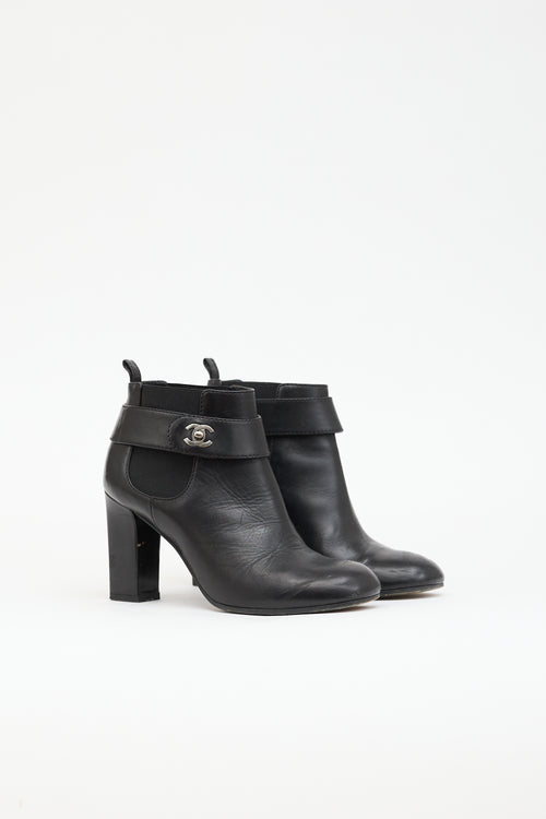 Chanel Leather CC Chelsea  Boot