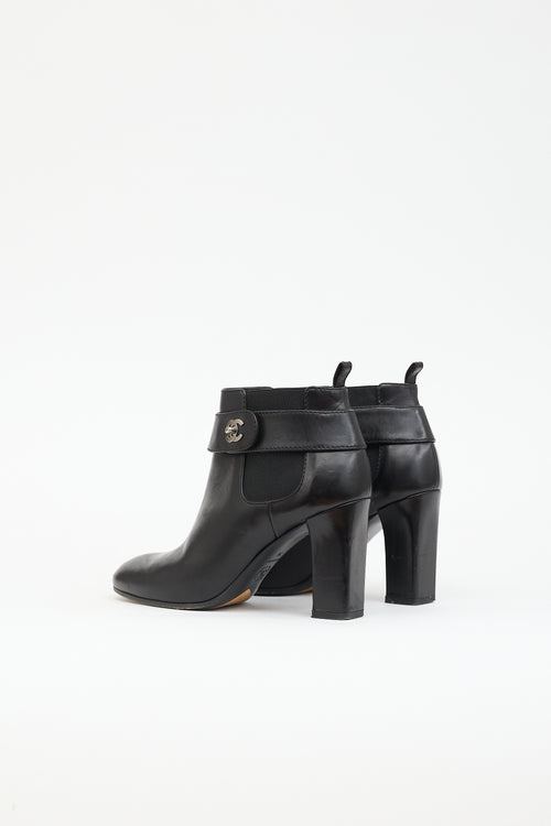 Chanel Leather CC Chelsea  Boot