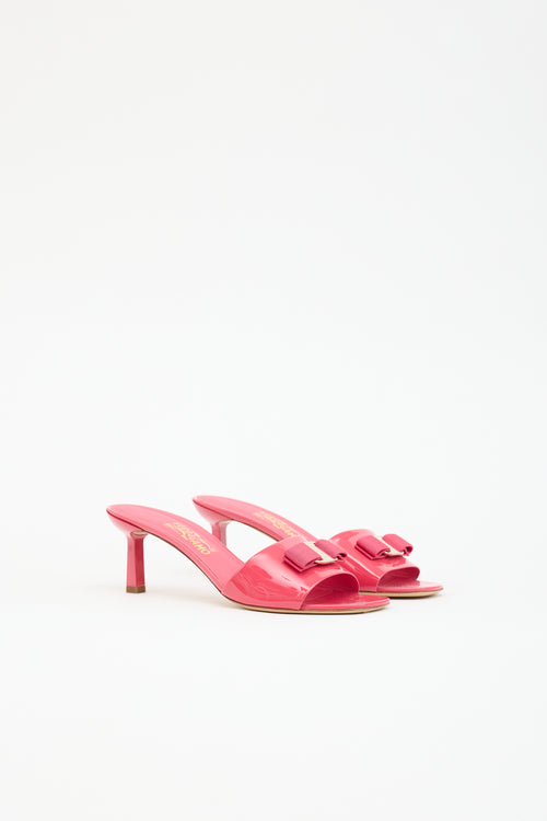 Ferragamo Patent Vara Bow Sandal