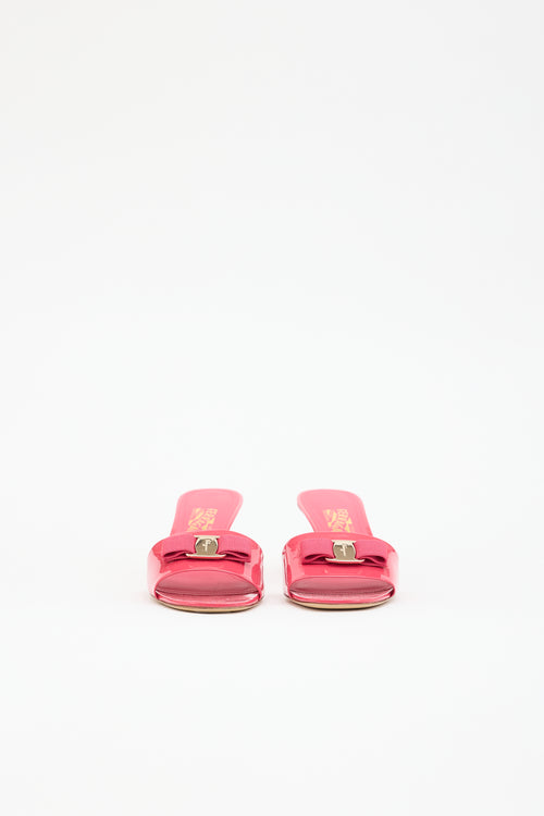 Ferragamo Patent Vara Bow Sandal