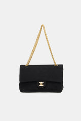 Chanel Vintage Quilted Jersey Double Flap Bag