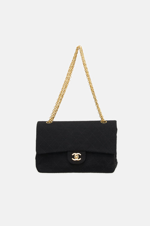 Chanel Vintage Quilted Jersey Double Flap Bag
