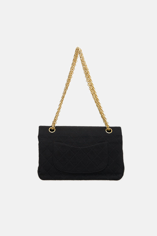 Chanel Vintage Quilted Jersey Double Flap Bag