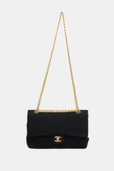 Chanel Vintage Quilted Jersey Double Flap Bag