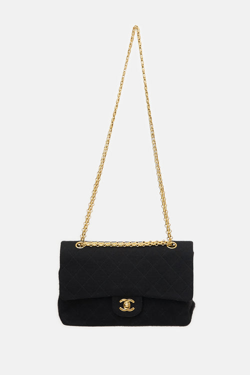 Chanel Vintage Quilted Jersey Double Flap Bag