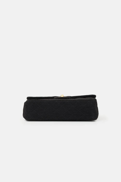 Chanel Vintage Quilted Jersey Double Flap Bag