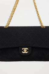 Chanel Vintage Quilted Jersey Double Flap Bag