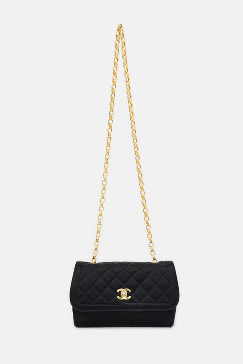 Chanel Vintage Satin Small Bijoux Chain Flap Bag