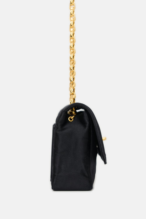Chanel Vintage Satin Small Bijoux Chain Flap Bag
