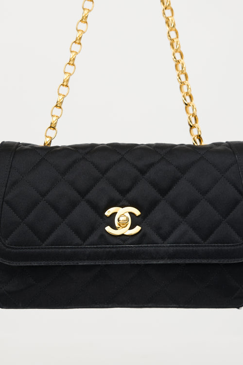 Chanel Vintage Satin Small Bijoux Chain Flap Bag