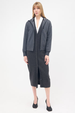 Brunello Cucinelli Wool Jersey Pinstripe Hoodie