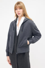 Brunello Cucinelli Wool Jersey Pinstripe Hoodie